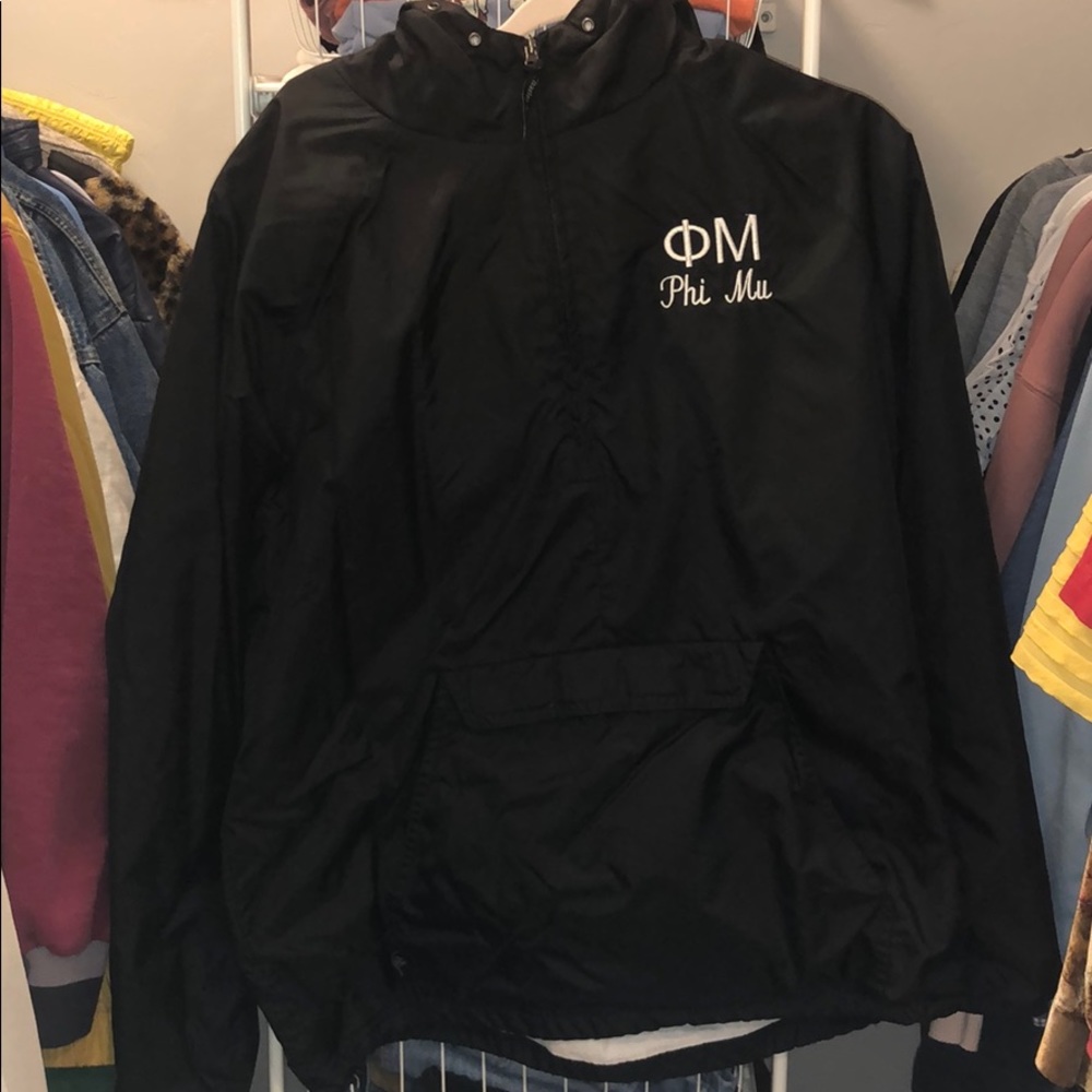 Phi Mu Black Charles River Rain Jacket
